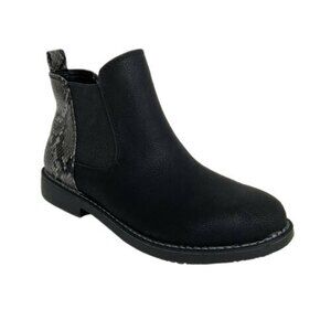 Seven Dials Snake Print Chelsea Bootie Black Gray 7